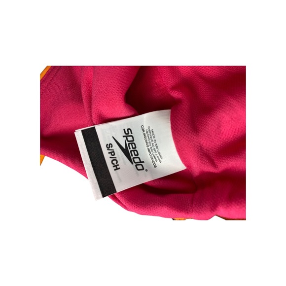 NWT Speedo Nectarine Orange Scoop Neck Crop Swim Top Tankini Bikini Small - Picture 3 of 4